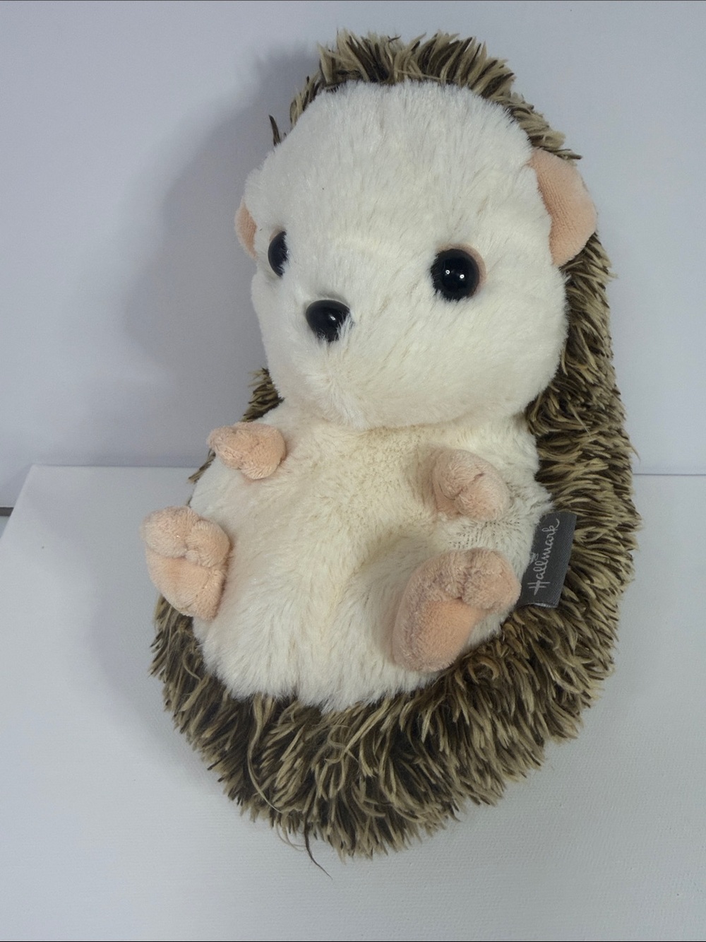 Hallmark Plush Hedgehog Toy - Cream, Brown, Peach Accents
